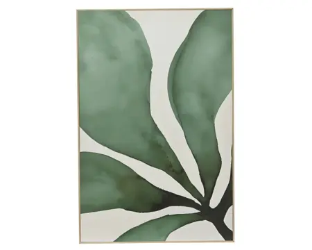 Painting mdf glossy leaf, blond wood mdf frame