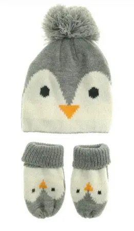 Penguin Hat and Mittens - 0-12 months