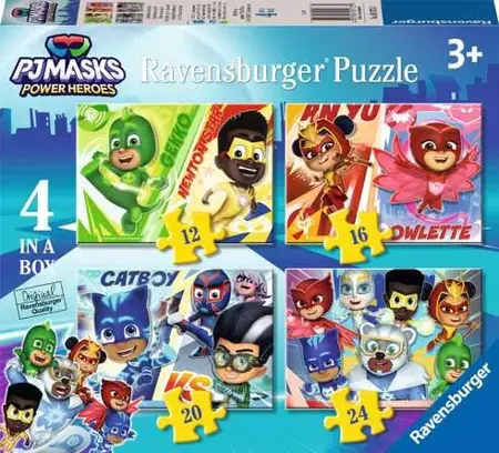 PJ Masks, 4 in a Box - 12 + 16 + 20 + 24 Pieces Puzzle