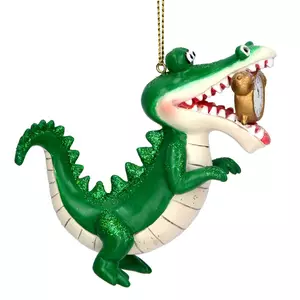 Resin Crocodile/Clock Dec