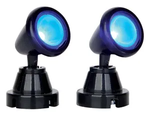 ROUND SPOT LIGHT, BLUE, SET OF 2, B/O (4.5V)