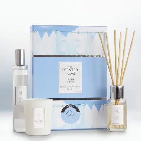 Scented Home Gift Set - Fresh Linen (Spray, Diff, Vot)