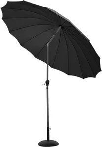 Shanghai 2.7m Parasol Black w/Crank & Tilt