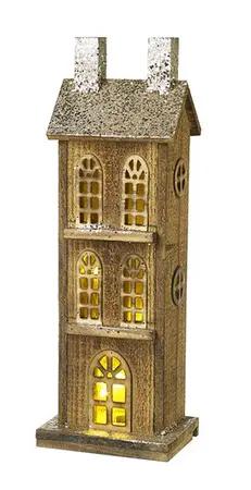 SMALL WOODEN LIGHT UP HOUSE