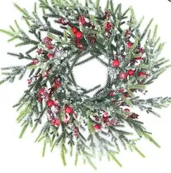 Snowy Fir/Red Berry Candlering, Lge