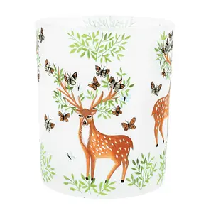 Stag/Butterflies Glass Nite Lite Pot, Sml        O