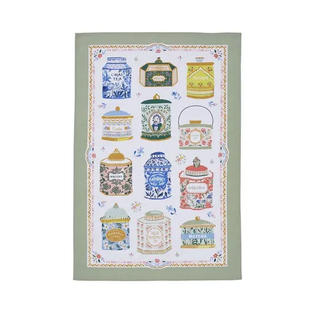 Tea Tins Cotton Tea Towel