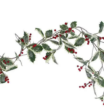 Varigated Holly/Red Berry Garland