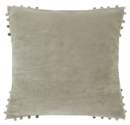 Velvet cushion taupe p-fill 43x43cm