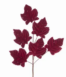 Velvet Maple Leaf Spray 70cm