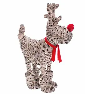 Willow Standing Reindeer in Scarf, Medium