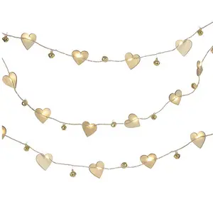 WOODEN HEARTS LED GARLAND