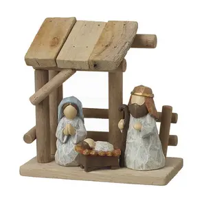 WOODEN NATIVITY SET