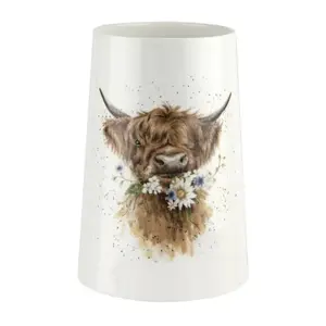 Wrendale Designs 'Daisy Coo' Highland Cow 20cm Vase