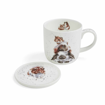 Wrendale Designs Piggy Mug & Coaster Set